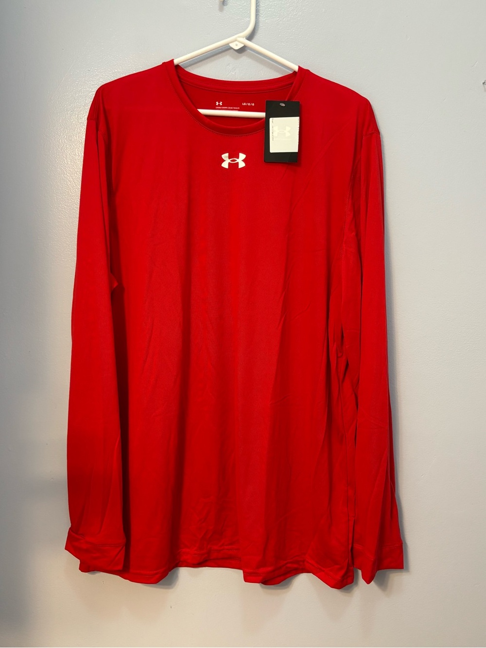 Under Armour Locker Tee 2.0 Long Sleeve Red Sz L NWT